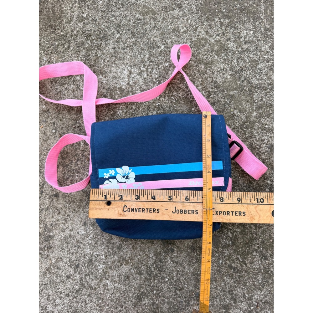 Y2K Dickies x Yak Pak Navy Blue Hibiscus Mini Messenger Crossbody Bag - Picture 3 of 7